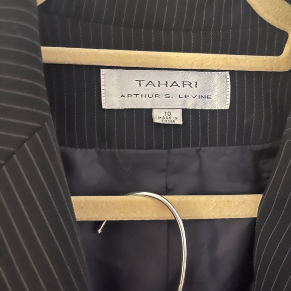 Tahari Navy Pinstripe Skirt Suit - Picture 2 of 5